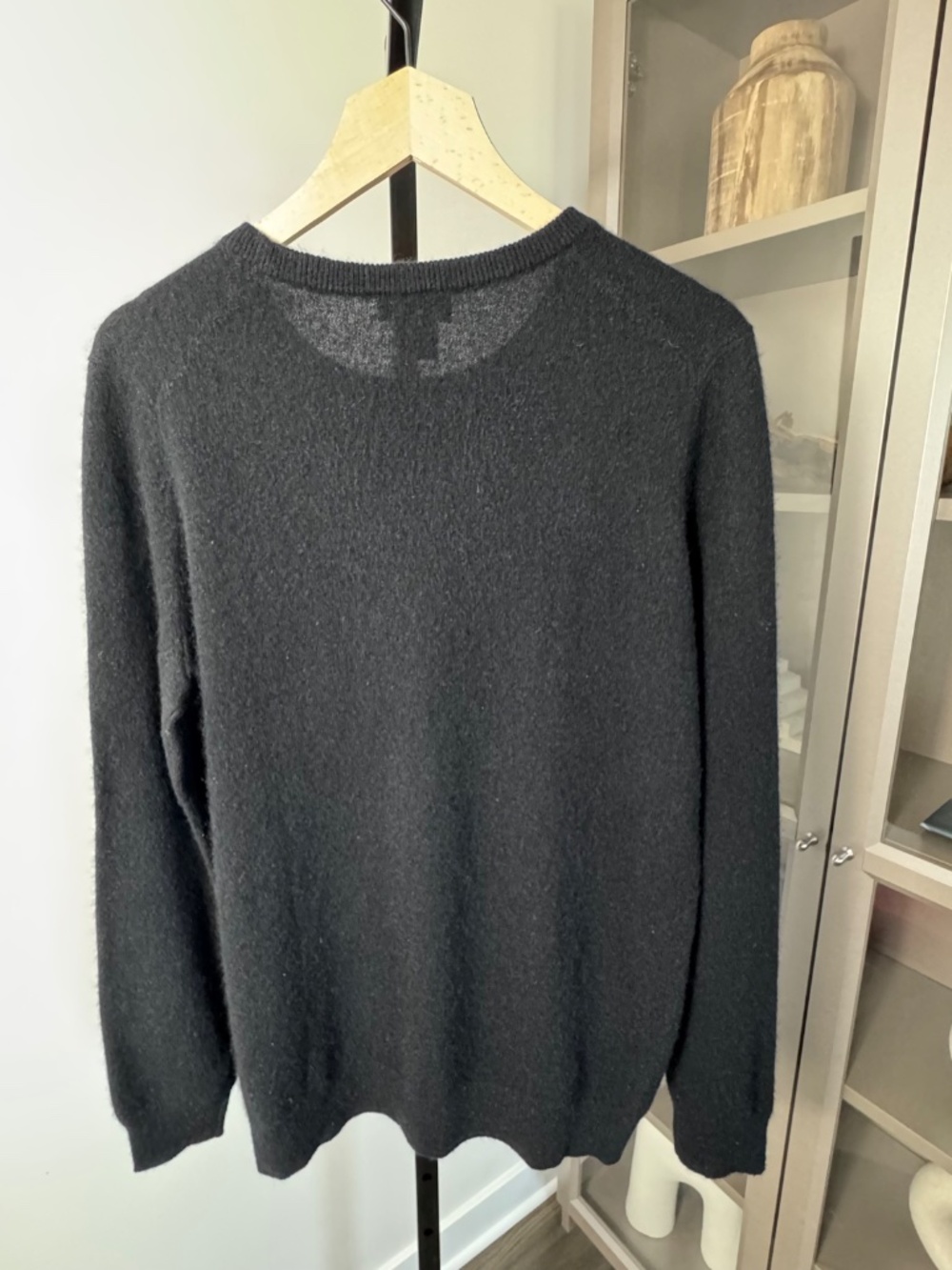 C By Bloomingdales Cashmere Black Crewneck Long Sleeve Pullover Sweater XXL - Picture 4 of 4